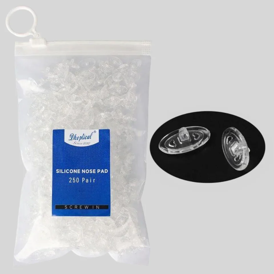 (500 Pcs) Eyeglasses Nose Pad Push in and Screw in Silicone Soft Eyewear Part Different Size for Eye Shop HospitalCY006