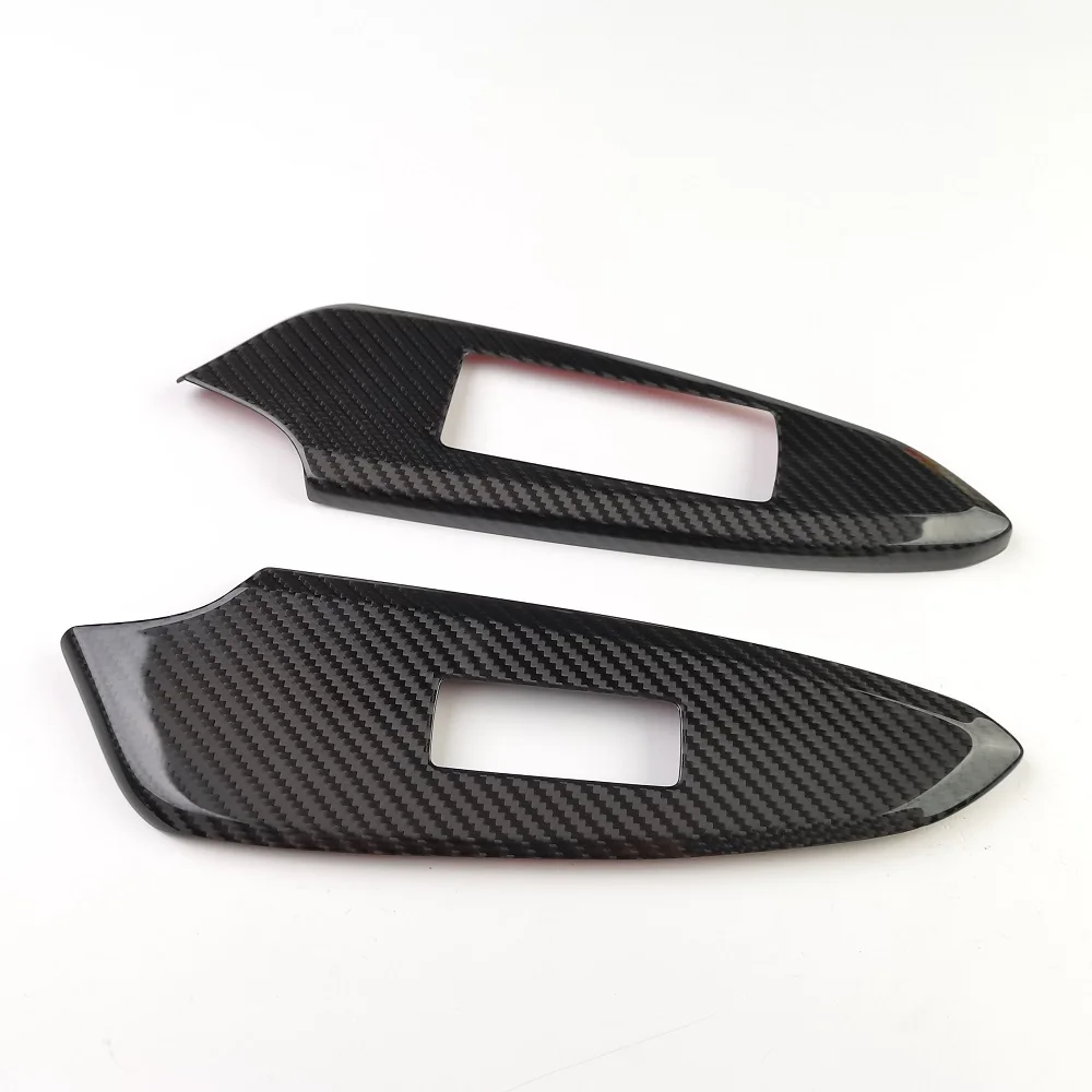 Carbon Fiber Window Switch Lift Lock Panel Trim For Lexus RC F RC200t RC300 RC350 Automotive Interior Accessories