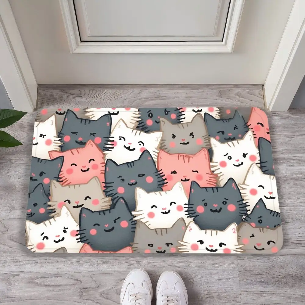

VIKAMA Entrance Carpet, Entrance Area Dusting, Foyer Floor Mat, Cartoon Bathroom Entrance Mat, Hallway Rug Home Decoration