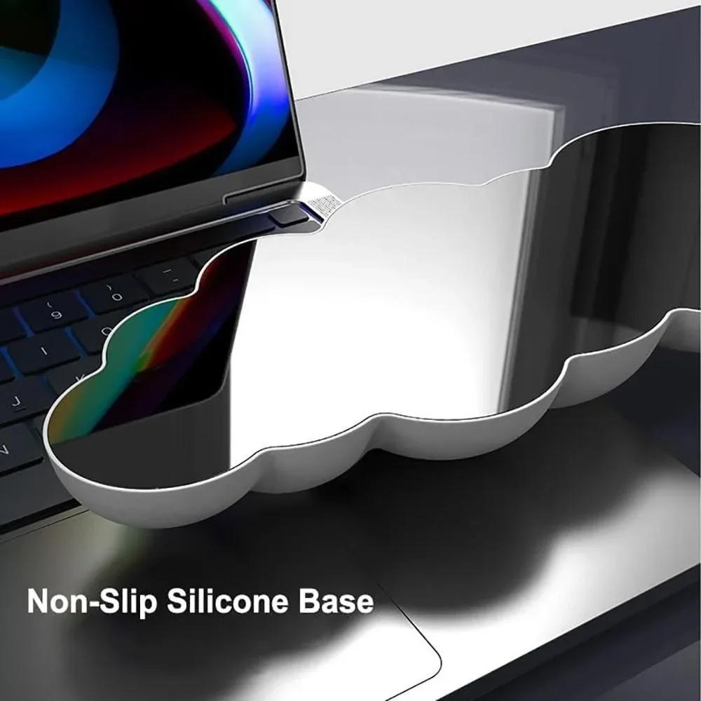 Tappetino per mouse con tastiera antiscivolo a forma di nuvola Supporto per polso in PU morbido Memory Foam per computer portatile ergonomico