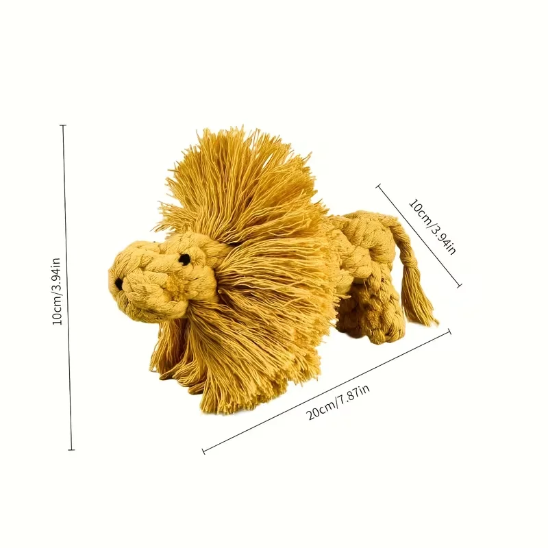 Durable and safe lion shaped knot toy, puppy chew and chew d
