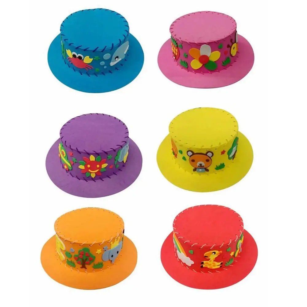 Creative DIY Sewing EVA Hat Puzzle Early Education Cartoon Animal Hat Cap DIY Project