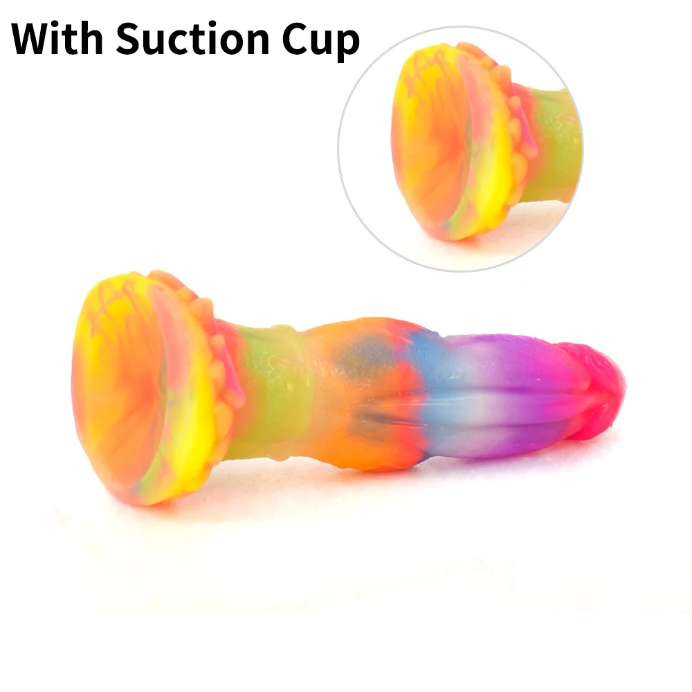 LICKER New Small Luminous Women Dildo With Suction Cup Multi Color Realistic Masturator For Beginners Vagina Stimulate Sex Toys