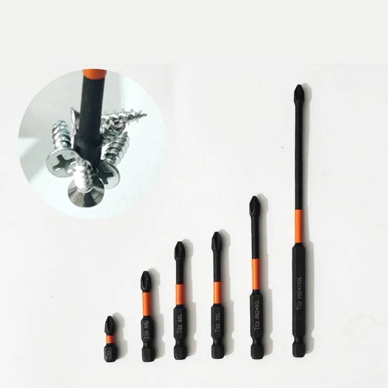 6/12pcs Magnetic Cross PH2 Screwdriver Bit Set Impact Batch Head High Hardness Anti Non-slip Screw Driver Drill Bit Tools