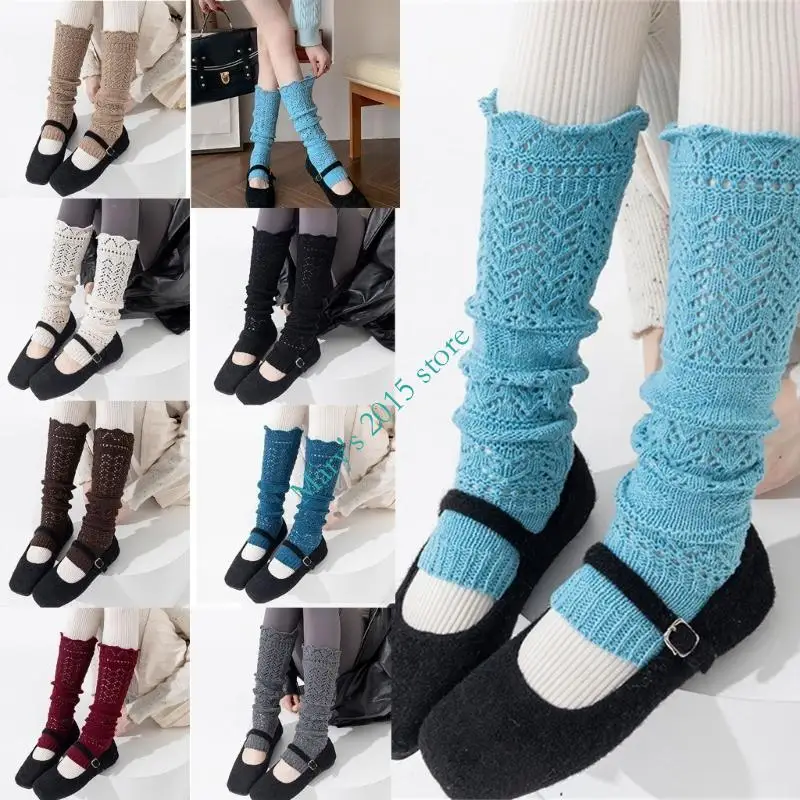 

E15F женские гетры модные вязаные гетры длинные носки студенческие девушки ноги крышка