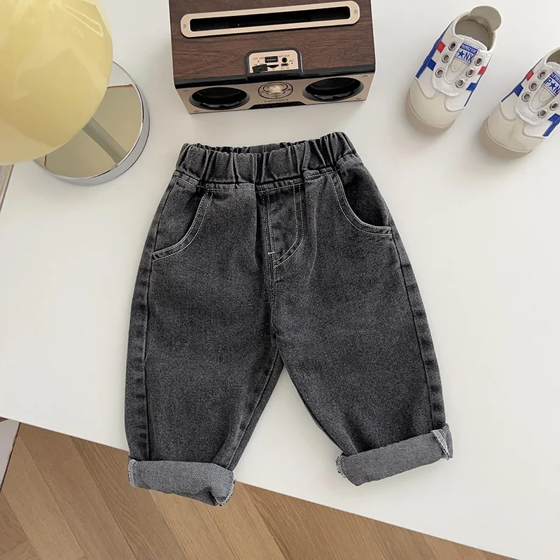 1-5 anni autunno bambini Jeans Casual Solid Baby Boys Denim pantaloni morbidi ragazze moda pantaloni