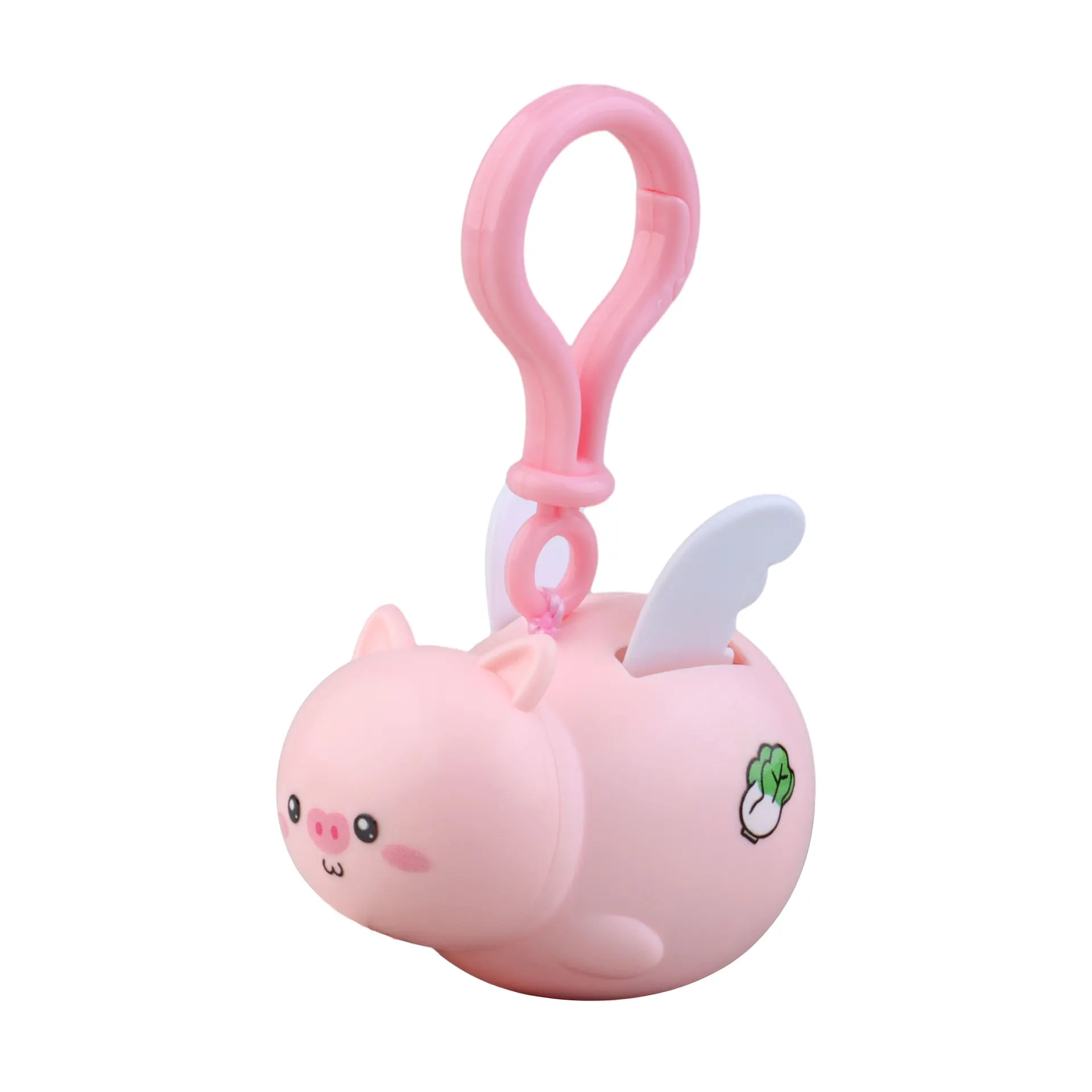 Cartoon Cute Pull String Flying Pig Keychain Pendant Children Decompression Toys Creative Fun Flying Pig Toy Backpack Pendant