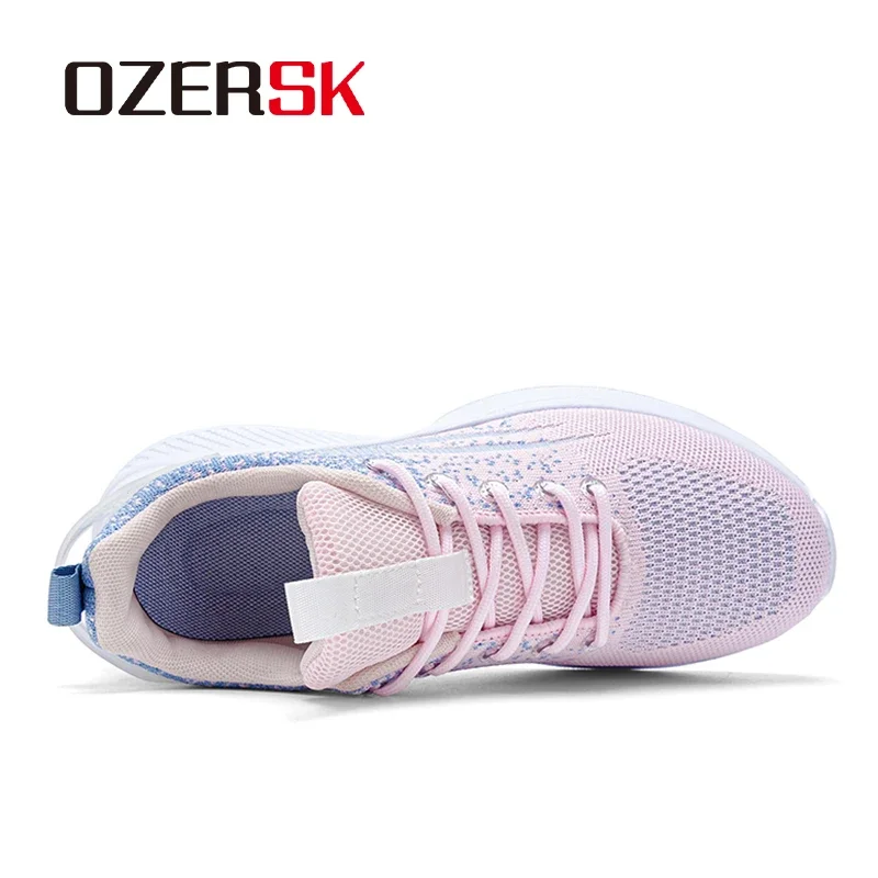 OZERSK New Leisure Shoes For Women Summer Mesh Breathable Korean Style Girls Pink Trendy Shoes