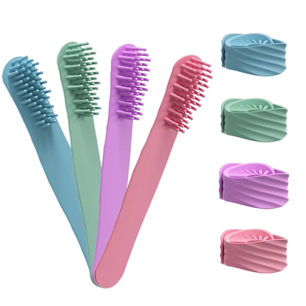 Customs Portable Foldable Combs Anti-static Styling Hair Straightener Clapping Circle Brush Comb