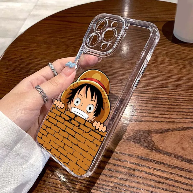 حافظة هاتف Boy Zoro One Piece Luffy Art لهاتف Apple iPhone 17 Air 16e 16 15 14 13 12 11 Mini Pro Max Plus غطاء ناعم شفاف