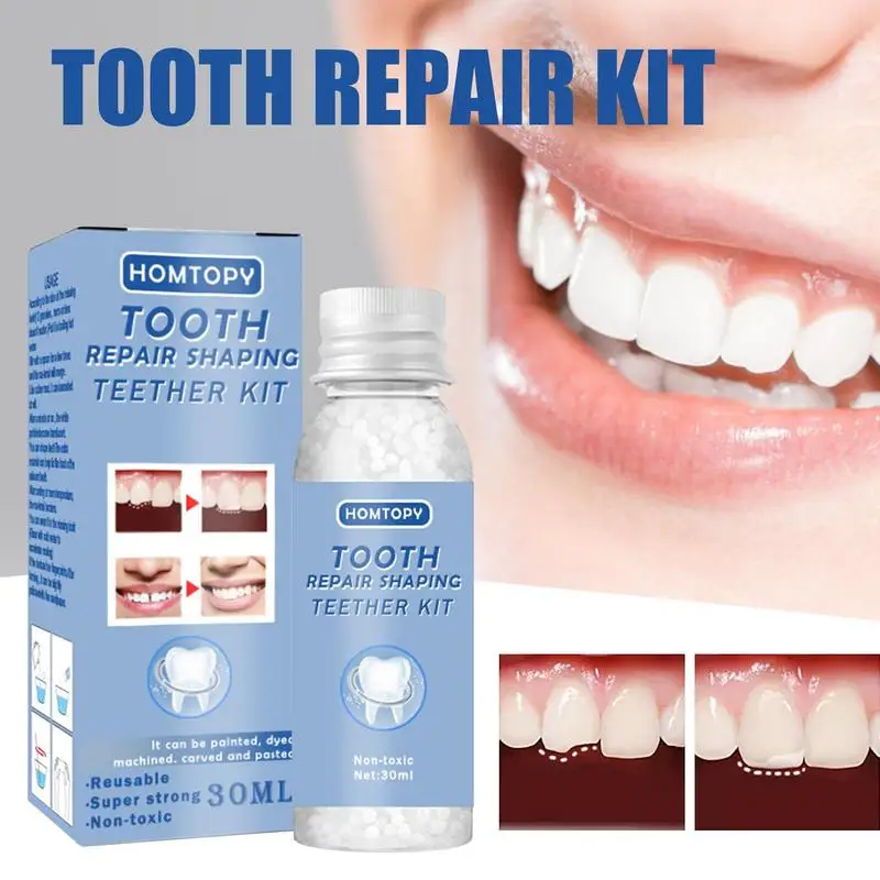 Oral Fake Teeth Filling Repair Temporary Tooth Filling Repair Kit Dental Repair False Teeth Dentures Shaping Teether Kit