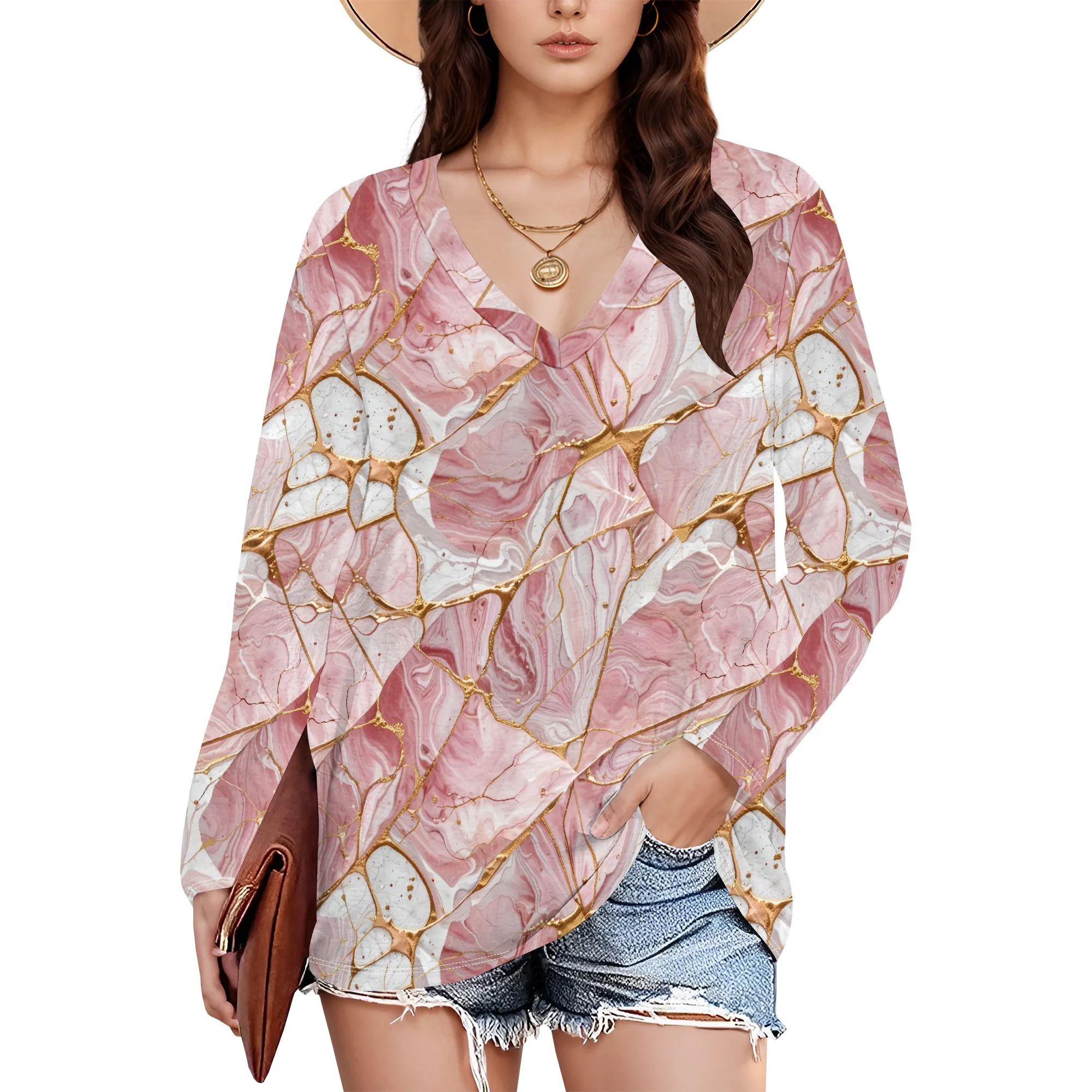 

246464654564564408neck Sweatshirts for Women Long Sleeve Tshirts Casual Loose Solid Gradient Tunic Pul