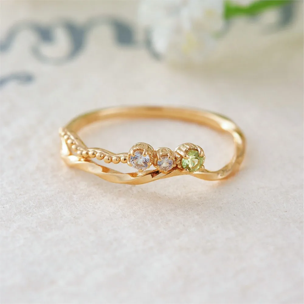 MOBUY خاتم الأحجار الكريمة الزبرجد الطبيعي للنساء نمط المحكمة أنيق رائع 925 فضة الذهب Vermeil غرامة مجوهرات