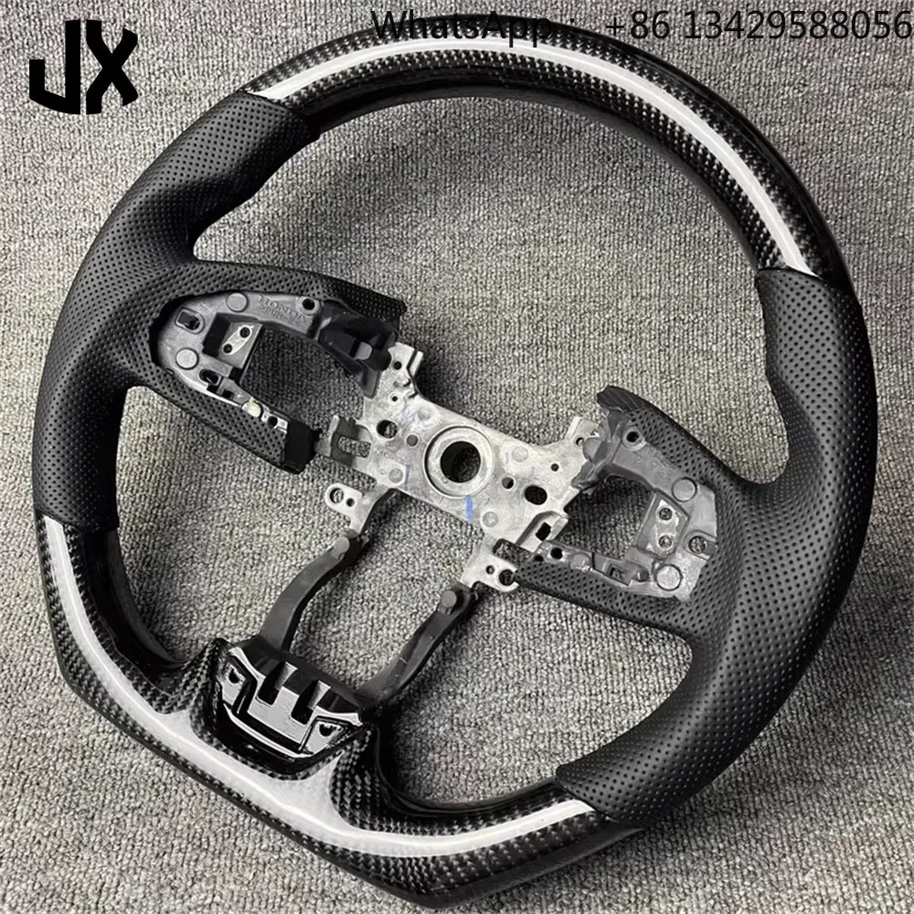 Custom Leather Steering Wheel for Honda 10 Generation Civic BREEZE CRV High Quality Carbon Fiber Sports Steering Wheel
