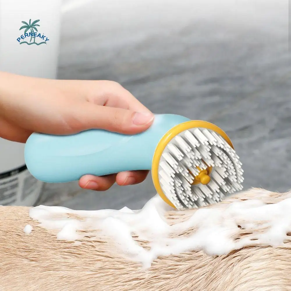 

Plastic Dog Shampoo Dispenser Comb Detachable Handheld Pet Bath Brush Non-Slip Handle Dog Grooming Brush for Grooming