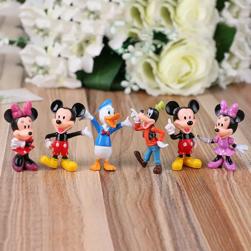 6pcs Action Figures Anime Peripherals Pvc Model Doll Cake Decoration Birthday Gifts