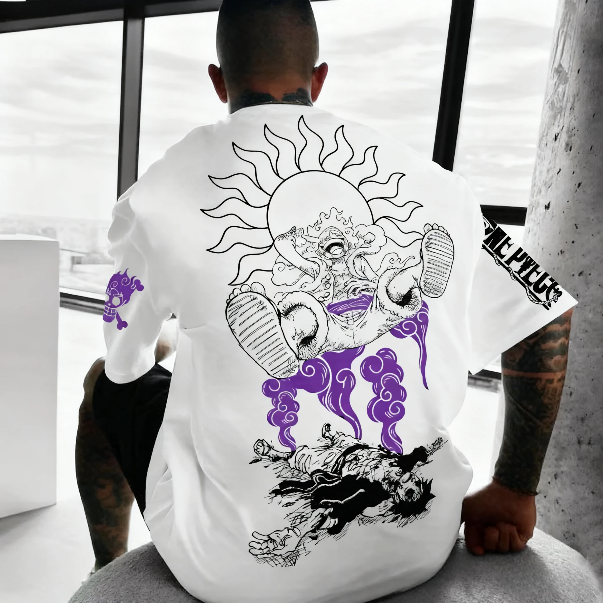 قطعة واحدة لوفي مطبوعة القطن قصير الأكمام بانداي فضفاضة للرجال والنساء 2025 الصيف تنفس رياضي جولة الرقبة تي شيرت #3