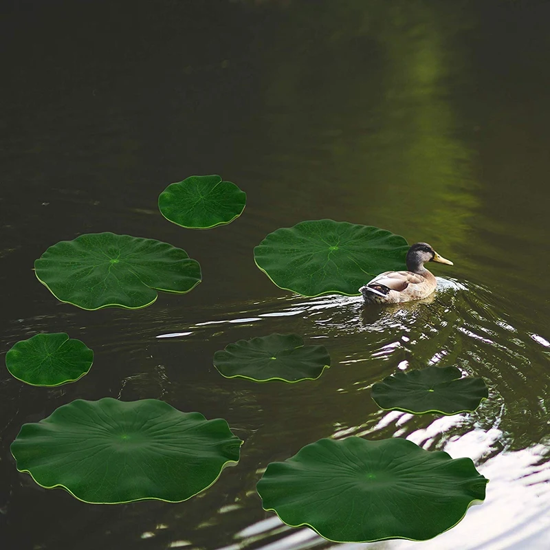 Artificial Floating Foam Lotus Leaves Decor For Pond Aquarium And Stage Realistic Lotus Foliage Green Plant For Fish Pool Decora