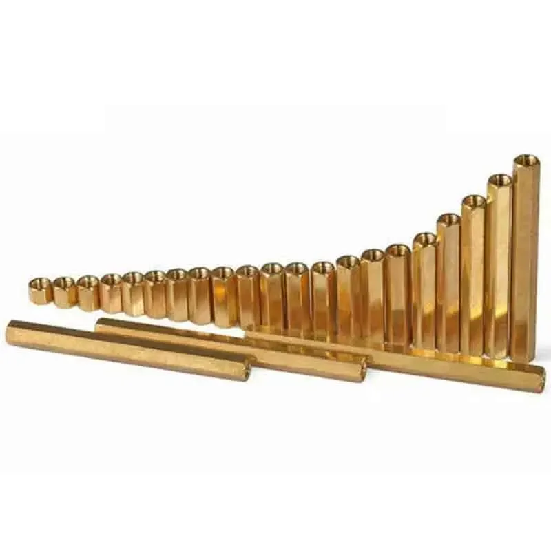 Hex Female to Female Threaded Brass Hex Standoffs Spacers M3 M4 M5 M6 Hexagonal Stud Spacer Hollow Pillars Nuts