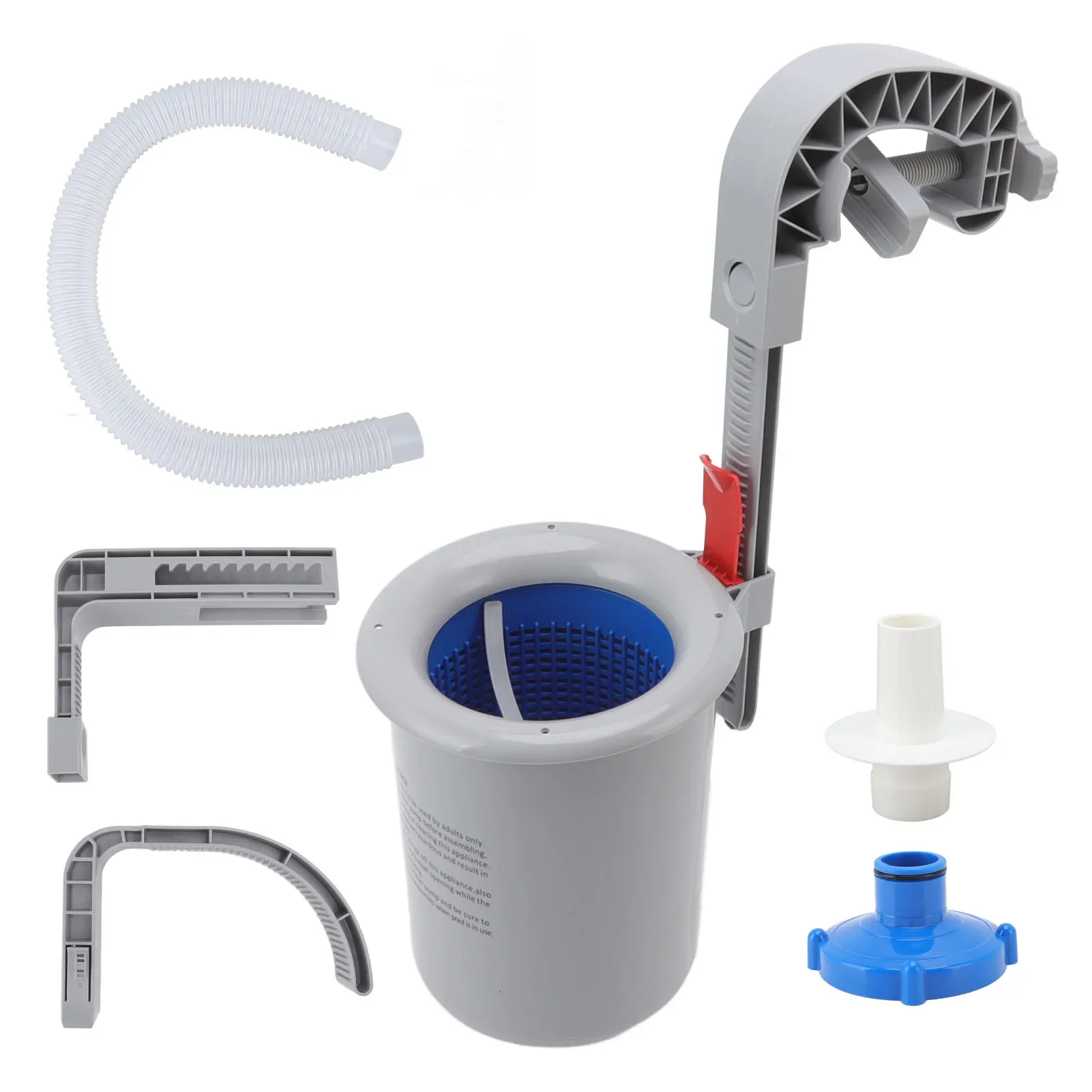 Gray Wall Mounted Automatic Skimmer Swimming Pool Cleaning Kit Easy To Use Automatic Filter Cleaning Pool Debris Collector