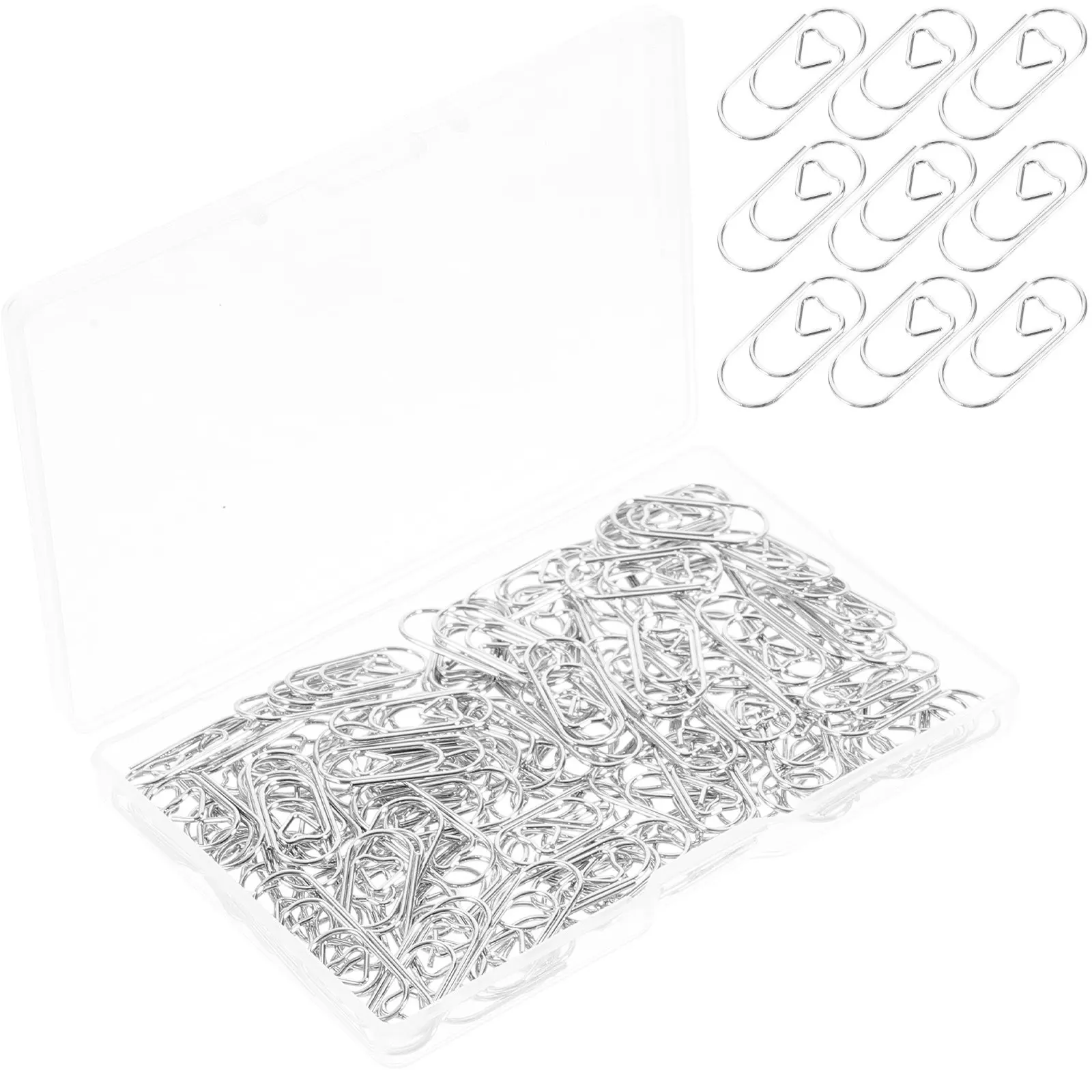 150Pcs Metal Heart Paper Clips Small Creative Shaped Document Clips for Office Home Study DIY Photo Album Envelope Holders