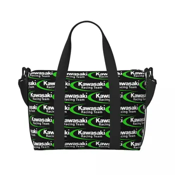 Benutzerdefinierte Sport Racing Motorrad Kawasaki Strandtasche für Frauen, extra große Fitnessstudio-Handgepäck-Reise-Einkaufstaschen