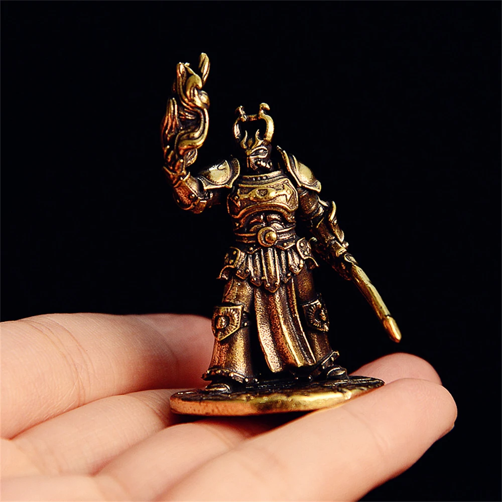

​​Viking Warrior Brass Statue - 4.7cm Antique Cast Metal Figure Medieval Desktop Guardian Collectible Norse Decor​