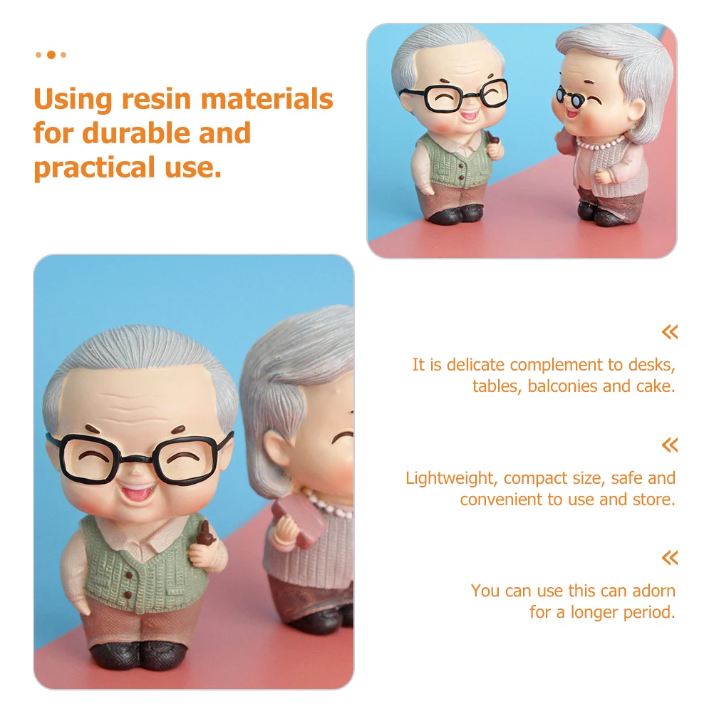 

Decoration Cake Ornaments Wedding Decorations Green Old People Figurines Grandparents Topper Elderly