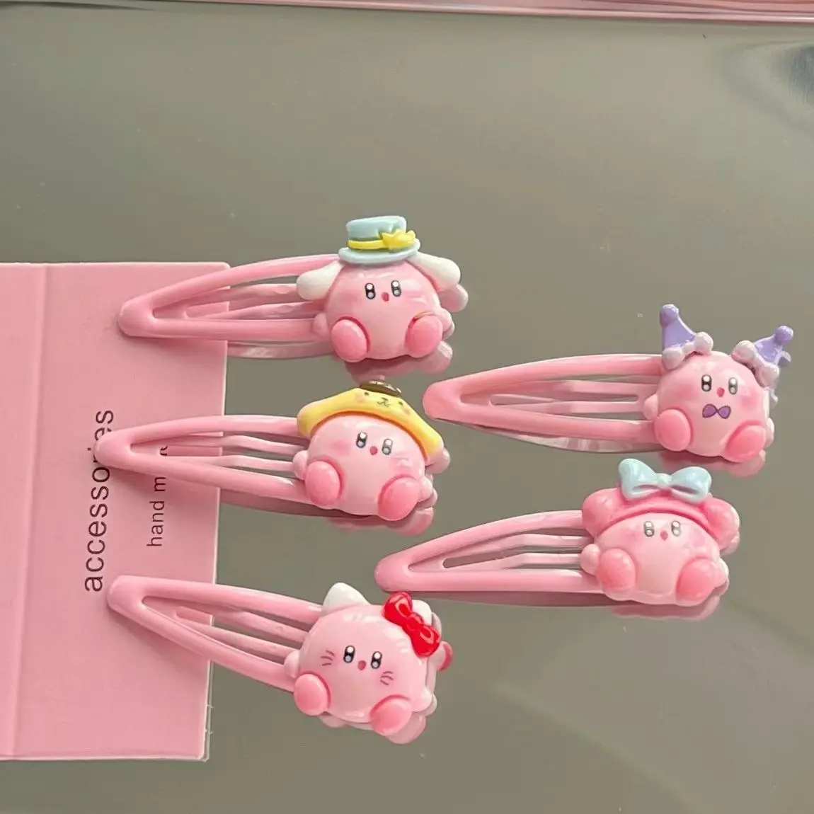 1~10pcs Kirby hair clips pp hairpins fun pink small hair clips side clips student duckbill hair clips holiday gifts view 5