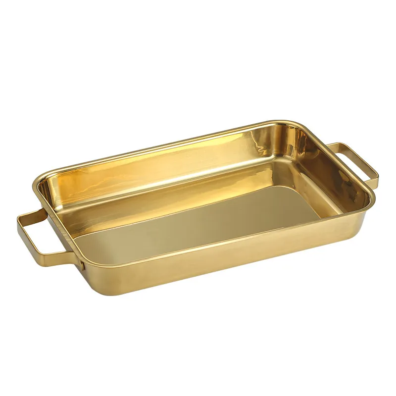 Korean Stainless Steel Grilled Fish Pan Grill Fish Plate /Golden Flat Bottom Rectangular Hot Pot Baking Pan Kitchen Accessories view 5