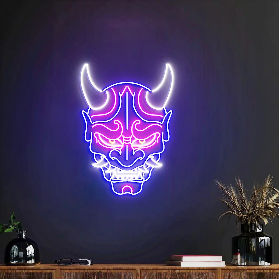 

Anime Mask Neon Sign Japanese Mask Wall Art Decor Game Room Bar Club Sign Custom Bedroom Night Sign Home Decor Aesthetic Sign