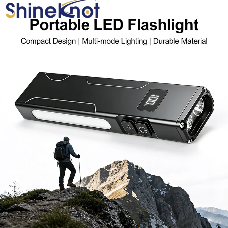 shineknot-rgbマルチカラー懐中電灯、アルミ製リフレクター付き、超明るいedc、マグネットとuvパープルライト搭載