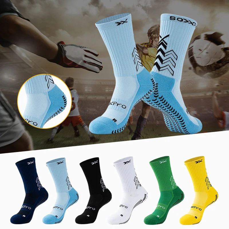 Soccer Football Basketball Anti-slip Non-slip Socks Women 2023 Tennis Men Sport Socks Mid Calf Grip Cycling Riding Socks