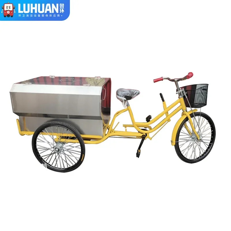 230 liters human stainless steel cleaning car wholesale sanitation pedal garbage truck stainless steel garbage truck