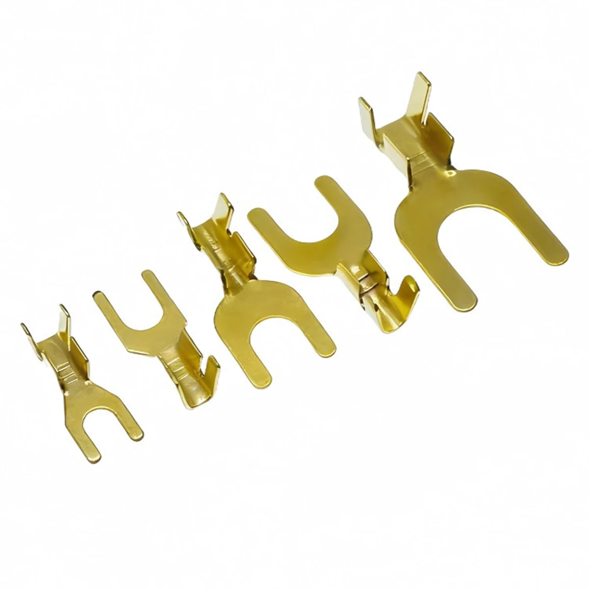 3.2/4.2/5.2/6.2/8.2 Brass Gold Fork Spade U-Type Non-Insulated Wire Connector Electrical Crimp Ground Terminal 0.5-1.5mm