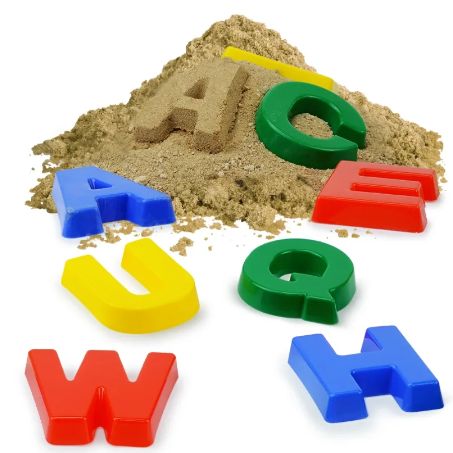 Toys for Learning Letters | Beach Sand Molds | Educational Beach Toys Letter Sand Molds 26 Pieces Beach Toy Set, Random Colors
