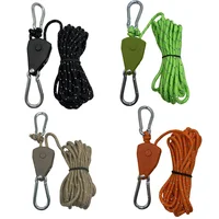 10Pcs 5m Reflective Camping Tent Rope Tie Down Fastener Fixed Buckle Pulley Tensioner Ratchet Hangers Awning Wind Rope Outdoor 6