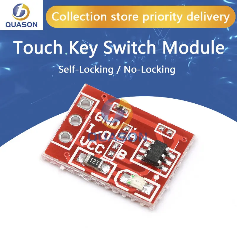 5PCS TTP223 Touch Key Switch Module Touching Button Self-Locking/No-Locking Capacitive Switches Single Channel Reconstruction