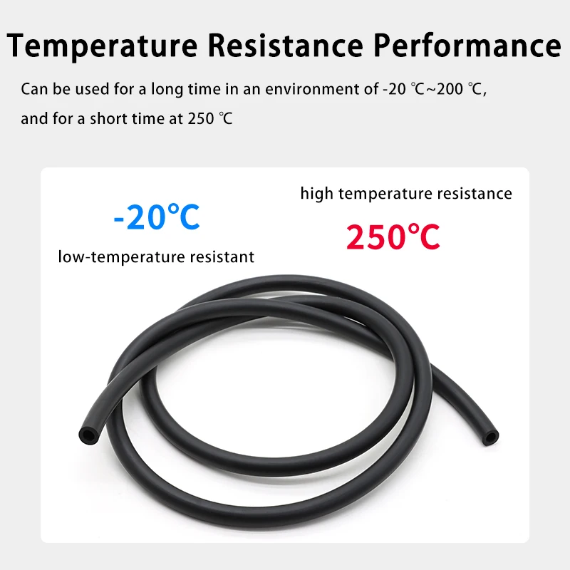 1-10M Fluorine Rubber Hose ID 2 3 4 5 6 7 8 10 12 14 16 18 19 25mm 200degree Acid Alkali Corrosion Oil Resistant FKM Viton Tube