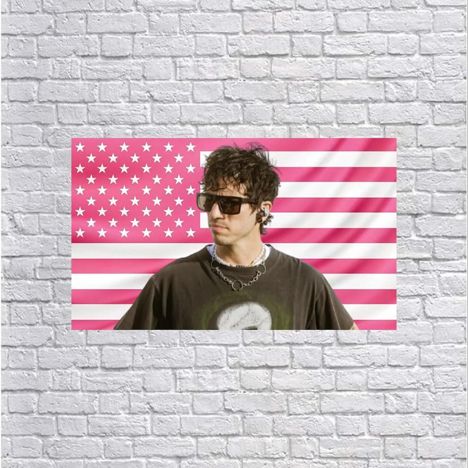 J-Josh D-Dun Pink American Flag Outdoor Decorations Decoration for Bedroom Stuff Garage Flags Home Decor Items Flaga Advertising