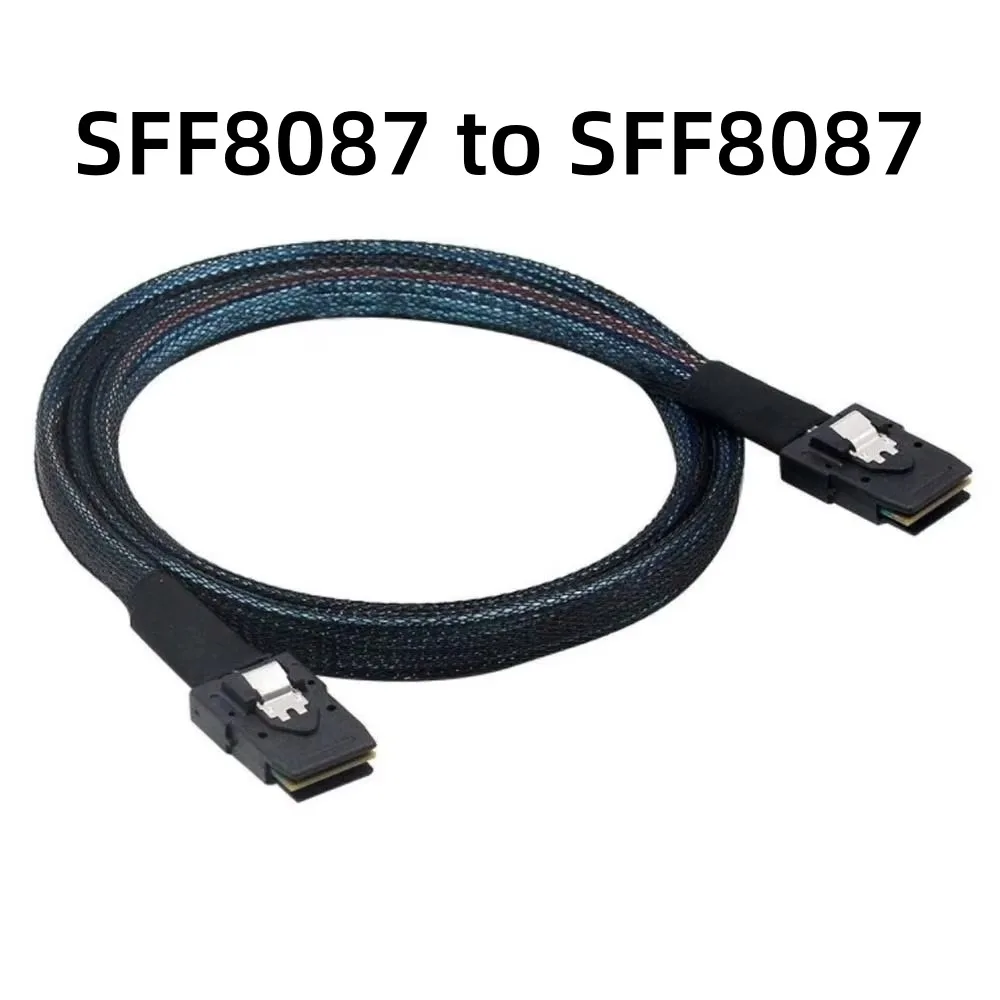 0.5/1m Internal Mini SAS HD SFF-8643 to SFF-8087 Shielded Cable for Server RAID PCIe Controller Hard Drive HDD Storage Data Cord