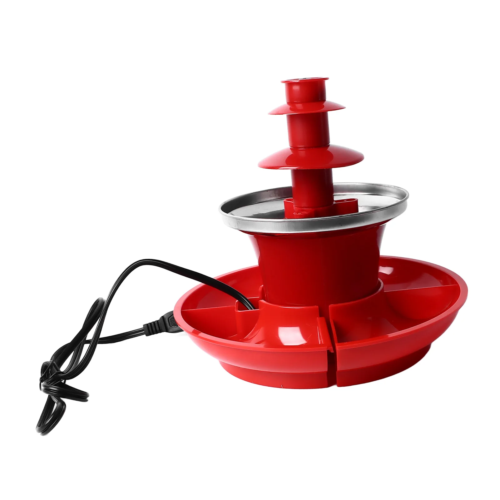 Máquina de fuente de Chocolate de tres capas, Mini fuente de Chocolate desmontable, Fondue de Chocolate, enchufe estadounidense de 110V para fiesta