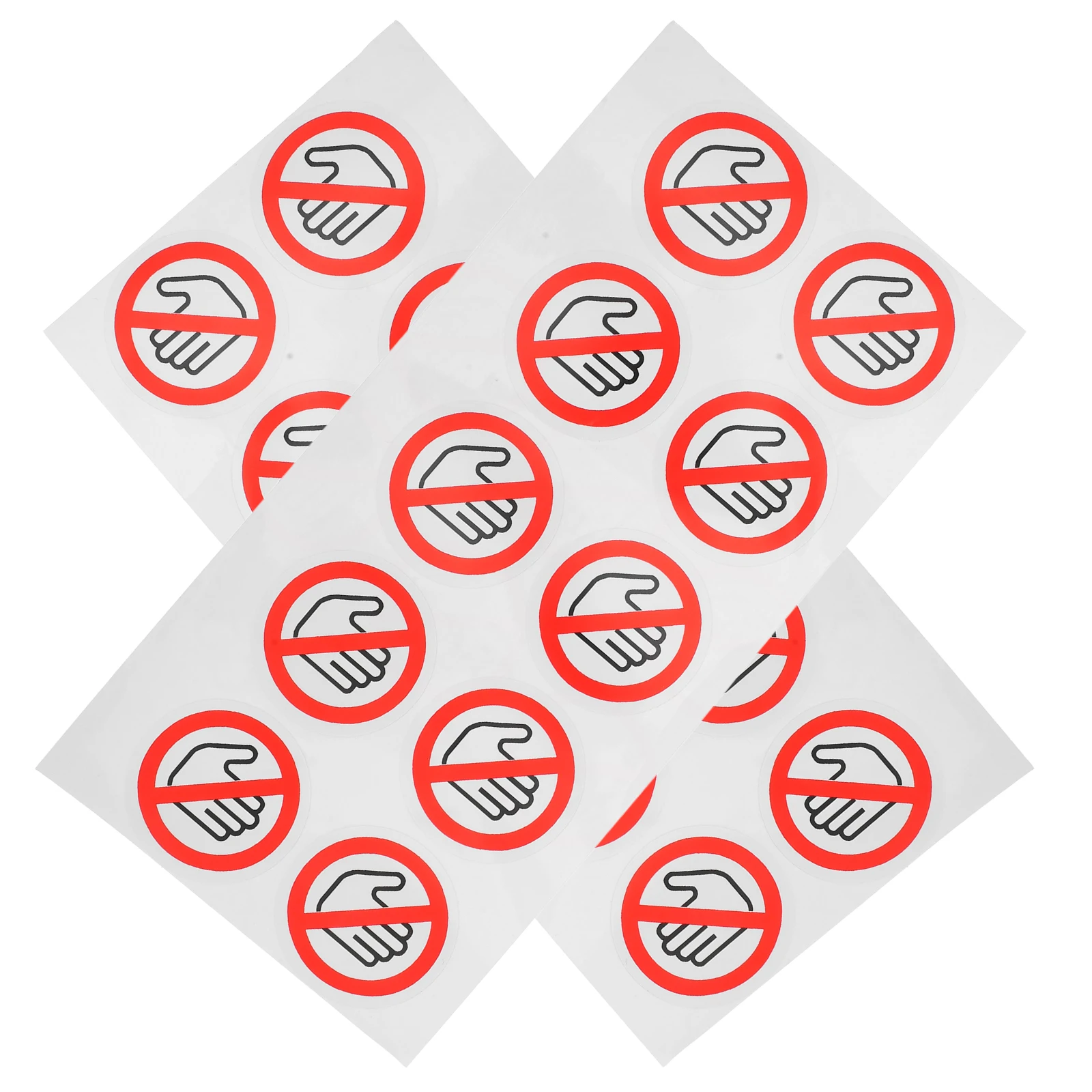 20 Pcs Alert Logo Tag No Hands Sign Decal Applique Pvc Self-adhesive Do Not Use Sticker