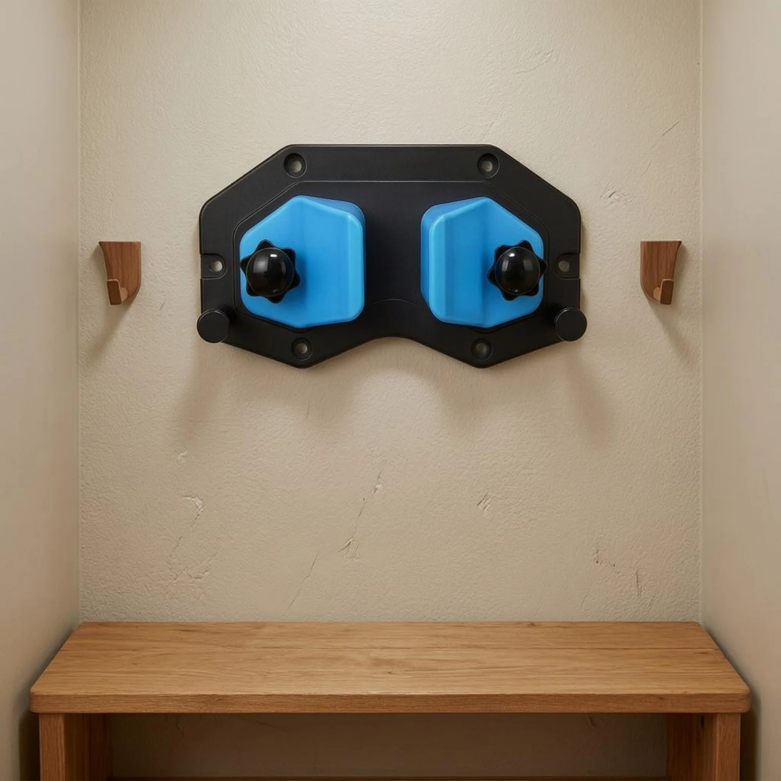 Picture 6: Wall-Mounted Ski Rack ABS Plastic Wall Mounted Ski Rack Adjustable Space Saving
