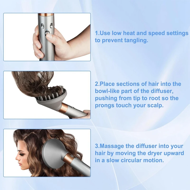 Acessório difusor grande escova de volume redonda para dyson airwrap hs01 hs05 ferramentas de estilo de ferro de ondulação