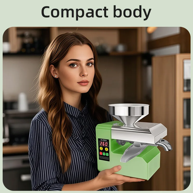 R6S Intelligente Ölpresse, Ölpresse aus Edelstahl 304, multifunktionale Ölpresse, Ölpresse mit hoher Reichweite für Sesam/Erdnuss/Coc