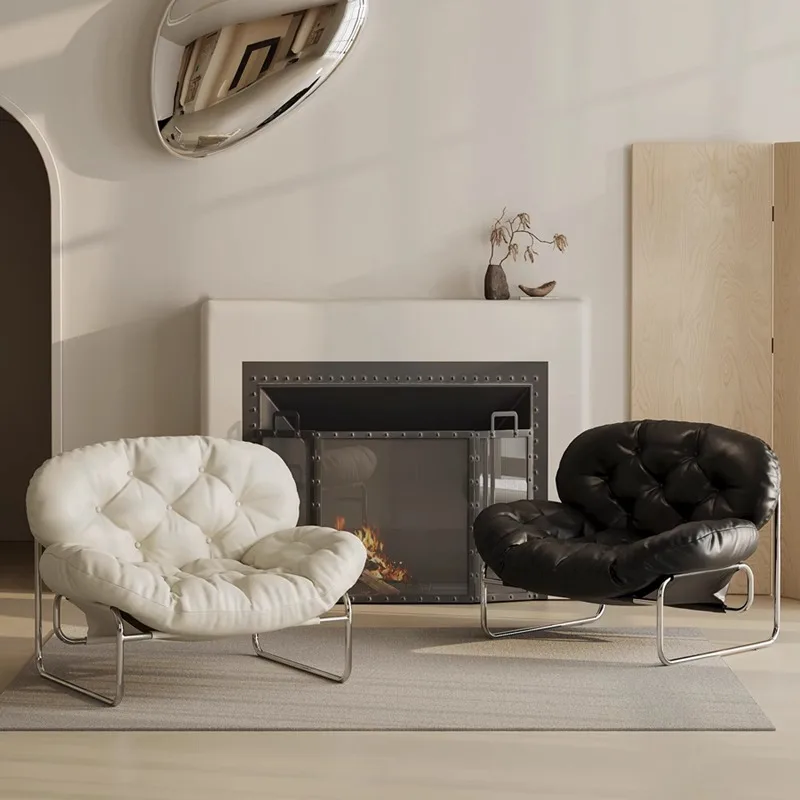 Silla individual informal con diseño de viento y crema de nube, sofá con rasguño de gato estilo Bauhaus Medieval
