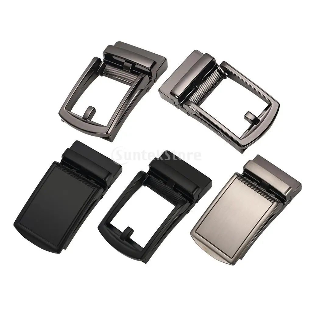 مشبك حزام أوتوماتيكي للرجال بإبزيم حزام بسقاطة معدنية للجلد