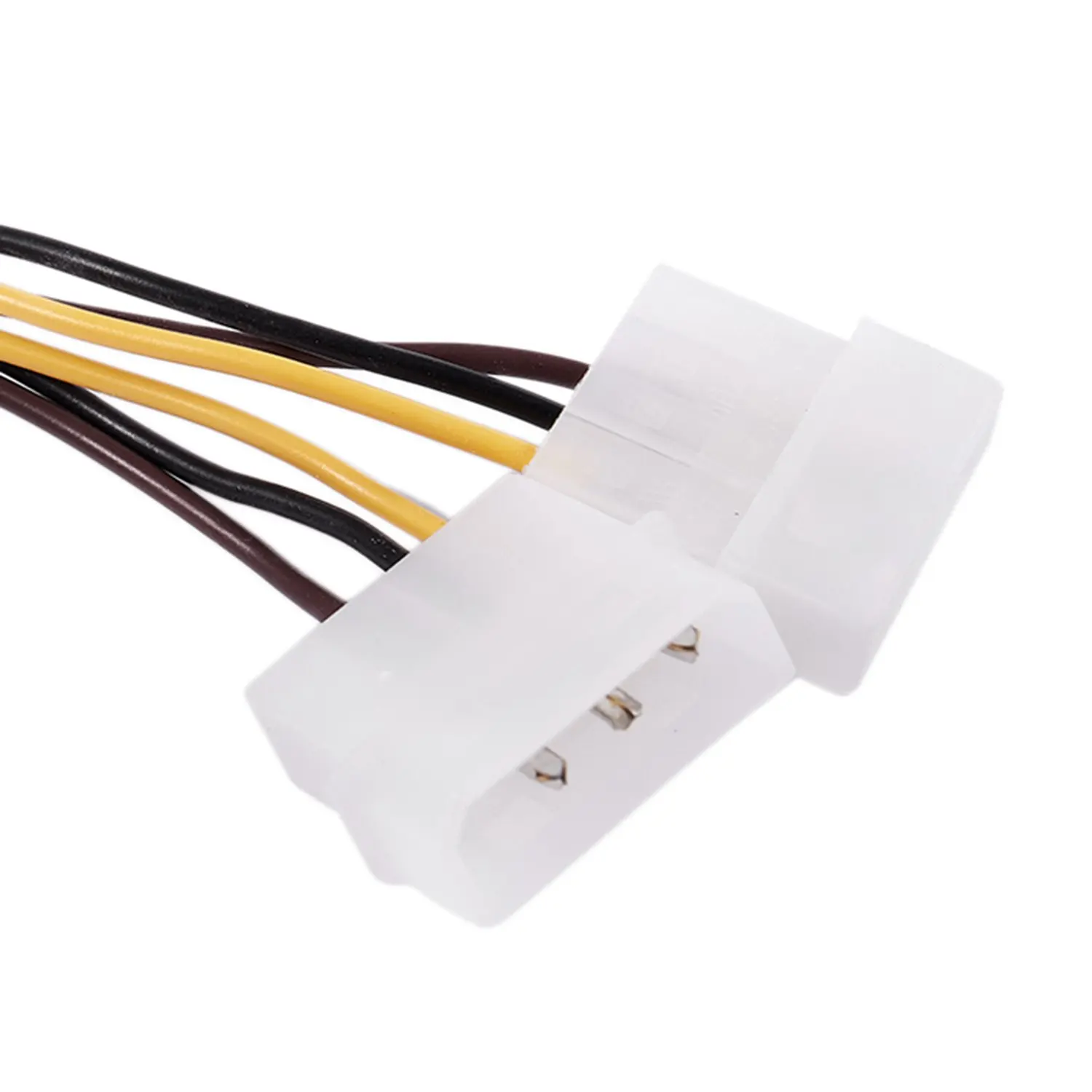 AT41A Dual 4-Pin Molex IDE to 6 Pin PCI-E Graphic Card Power Connector Cable Adapter