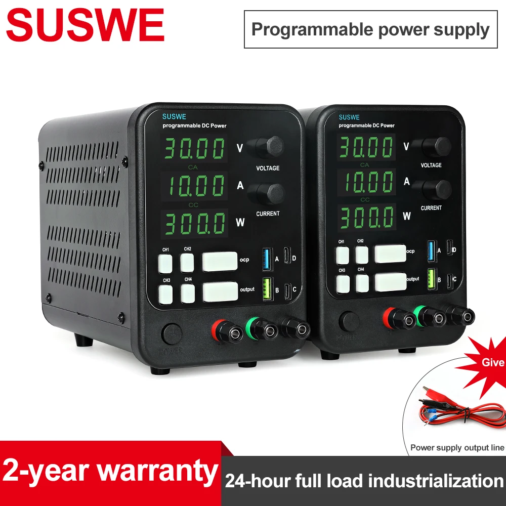 

30V 10A DC Power Supply Adjustable Digit Display Laboratory Power Supplies Voltage Regulator 60V 5A 120V 3A for Repair